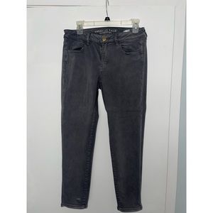 American Eagle Cropped Jeggings, color: Gray, Size 10 Long